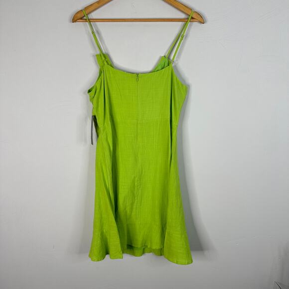 Lulu's Here to Dance Lime Green Lace-Up Mini Dress - Picture 7 of 8